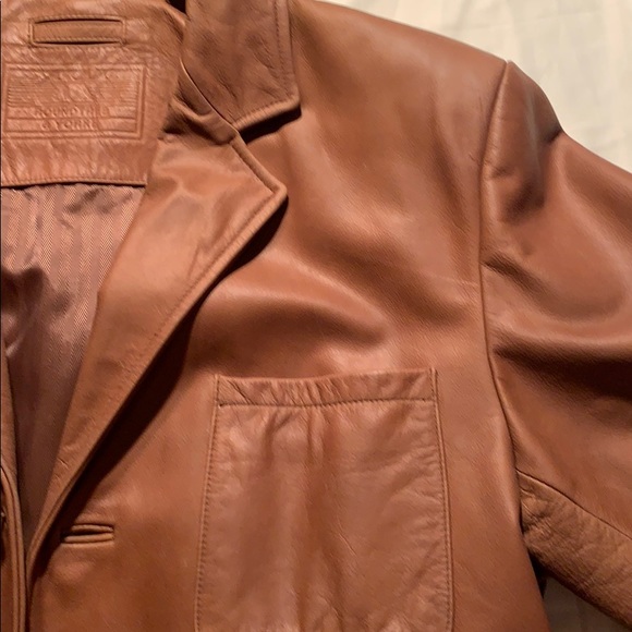 Men’s distressed raw leather blazer - Picture 4 of 6